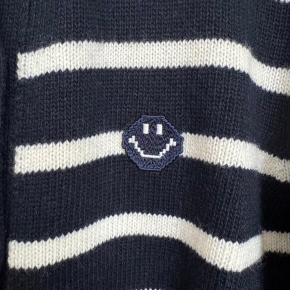 NWT Joshua Sanders Smiley Striped Cardigan Sweater Navy White – Size M Italy - Picture 4 of 7